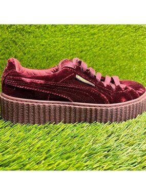 Puma Fenty x Velvet Creeper Womens Size 5.5 Burgundy Athletic Shoes Sneakers